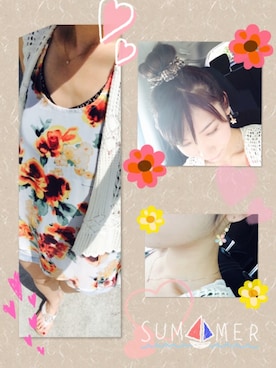 「花柄 トップス」｜Lumiiiyeさん（レディース・161cm）の夏コーディネート