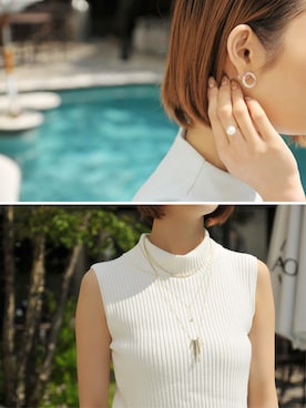 「Phoebe（フィービィー）のアイテム（アクセサリー）」を使った、JEWEL ADDICT STAFFさん（レディース・165cm）の夏コーディネート