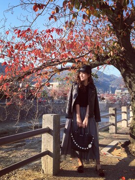 「fifth（フィフス）のアイテム（ワンピース、ブラック系）」を使った、片山夏実さん（レディース・158cm）の冬コーディネート