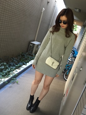 「EMODA」｜「アイテム（ブーティ）」を使った、mikakoさん（レディース・164cm）の秋コーディネート