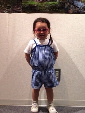 「PETIT BATEAU（プチバトー）のアイテム（つなぎ/オールインワン）」を使った、ri_______*さん（キッズ・90cm）の夏コーディネート