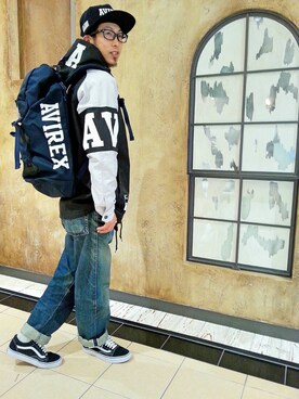 「NEWERA」｜「アイテム（ナイロンジャケット）」を使った、Daiki habaさん（メンズ・165cm）の春コーディネート