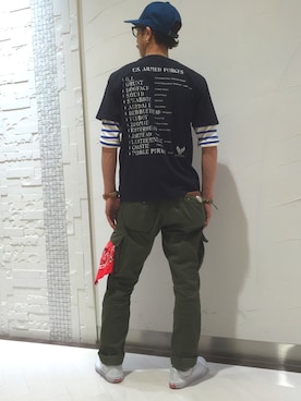 「7分袖Ｔシャツ」｜Daiki habaさん（メンズ・165cm）の春コーディネート