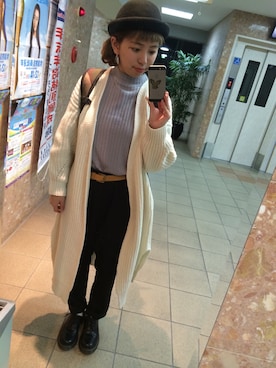 「Dr. Martens（ドクターマーチン）のDr.Martens (ドクターマーチン)/1461 3EYE GIBSON SHOES（その他シューズ）」を使った、これちゃんさん（レディース・153cm）の冬コーディネート