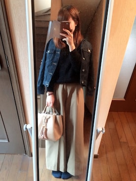 「黒ニット」｜nahoさん（レディース・161cm）の秋コーディネート