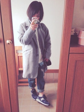 「e.r.g*（イーアールジー）のアイテム（ジャケット/アウター）」を使った、erikaさん（レディース・152cm）の冬コーディネート