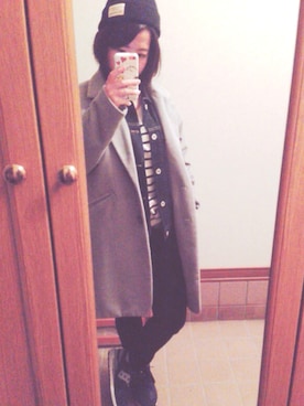 「e.r.g*（イーアールジー）のアイテム（ジャケット/アウター）」を使った、erikaさん（レディース・152cm）の冬コーディネート