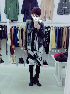 「RICK OWENS」｜「アイテム（おもちゃ）」を使った、むーさん（レディース・164cm）の冬コーディネート