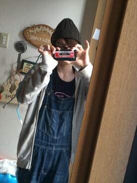 「バンドT」｜「アイテム（オールインワン・サロペット）」を使った、ゆうさん（メンズ・168cm）の夏コーディネート