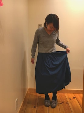 「アイテム（モカシン/デッキシューズ）」を使った、Hamaguchiさん（レディース・146cm）の秋コーディネート