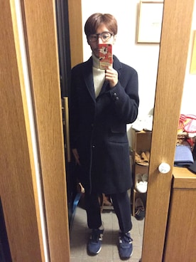 「ネイビー×ホワイト」｜「アイテム（その他アウター）」を使った、taiyo-smileさん（メンズ・165cm）の冬コーディネート