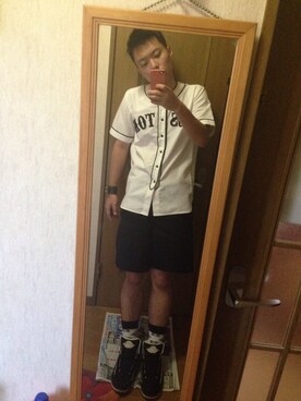 「Dickies（ディッキーズ）のアイテム（その他パンツ、ブラック系）」を使った、nozomuさん（メンズ・170cm）の夏コーディネート