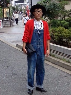 「BOBSON（ボブソン）のアイテム（オールインワン・サロペット）」を使った、nozomuさん（メンズ・170cm）の秋コーディネート