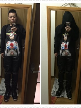 「HUDSON（ハドソン）のアイテム（Tシャツ/カットソー、ブラック系）」を使った、nozomuさん（メンズ・170cm）の秋コーディネート