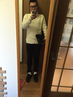 「URBAN RESEARCH（アーバンリサーチ）のアイテム（ニット/セーター、ホワイト系）」を使った、nozomuさん（メンズ・170cm）の秋コーディネート