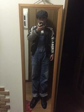 「BOBSON（ボブソン）のアイテム（オールインワン・サロペット）」を使った、nozomuさん（メンズ・170cm）の冬コーディネート