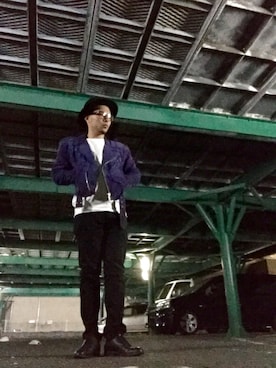 「sence of placeのアイテム（スウェット、ホワイト系）」を使った、nozomuさん（メンズ・170cm）の冬コーディネート