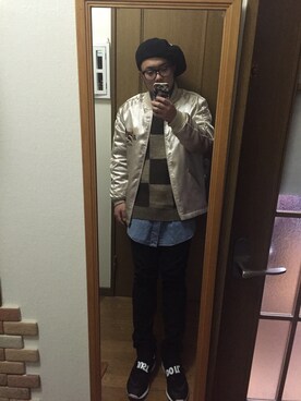「Ralph Lauren」｜「アイテム（ハンチング/ベレー帽）」を使った、nozomuさん（メンズ・170cm）の冬コーディネート