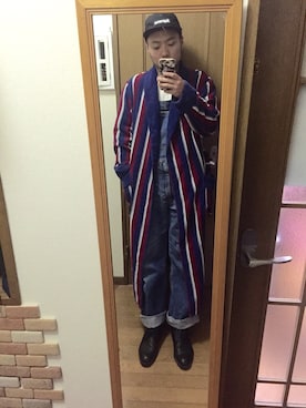 「BOBSON（ボブソン）のアイテム（オールインワン・サロペット）」を使った、nozomuさん（メンズ・170cm）の冬コーディネート