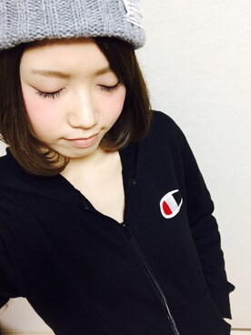 「GU（ジーユー）のアイテム（ニットキャップ/ビーニー、グレー系）」を使った、hibikiさん（レディース・153cm）の冬コーディネート