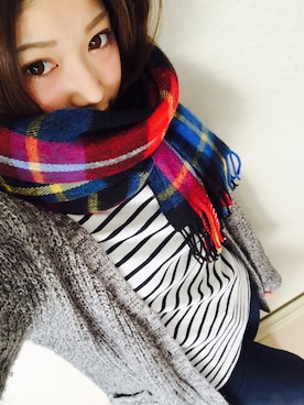 「LOWRYS FARM（ローリーズファーム）のアイテム（ストール/ショール、その他）」を使った、hibikiさん（レディース・153cm）の冬コーディネート