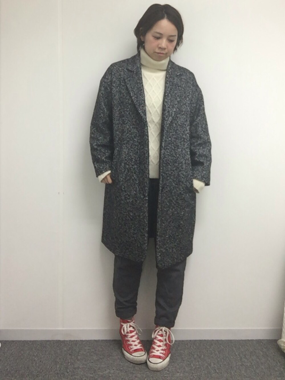 SLOBE IENA（スローブイエナ）の「ヘリンボーン ツイード ロング