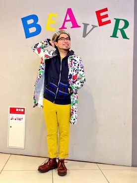 「ALDIES（アールディーズ）のアイテム（ハンチング/ベレー帽）」を使った、maeyamaさん（メンズ・170cm）の冬コーディネート