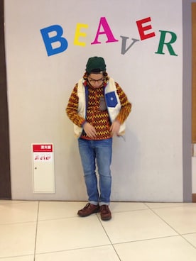 「MANASTASH」｜「アイテム（その他アウター）」を使った、maeyamaさん（メンズ・170cm）の秋コーディネート
