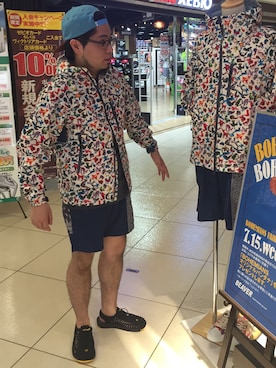 「Lightning Bolt（ライトニングボルト）のアイテム（帽子）」を使った、maeyamaさん（メンズ・170cm）の夏コーディネート