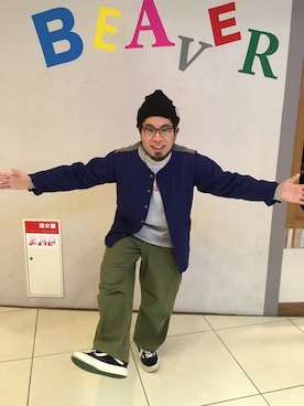 「AlexanderLeeChang（アレキサンダーリーチャン）のアイテム（帽子）」を使った、maeyamaさん（メンズ・170cm）の秋コーディネート