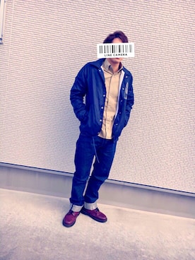「ルード」｜「アイテム（ナイロンジャケット）」を使った、ブッキーさん（メンズ・175cm）の秋コーディネート