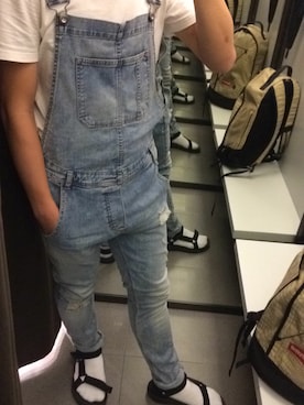「ZARA（ザラ）のアイテム（サロペット/オーバーオール）」を使った、KaKeRuさん（メンズ・175cm）の夏コーディネート