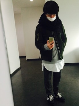 「雨」｜#こーじさん（メンズ・170cm）の冬コーディネート