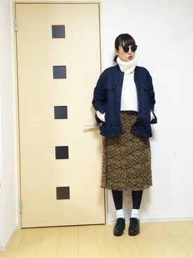 「くつした」｜「アイテム（デニムジャケット）」を使った、norisandesukaさん（レディース・166cm）の秋コーディネート