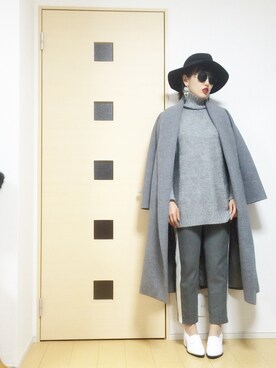 「EMODA」｜「アイテム（スラックス）」を使った、norisandesukaさん（レディース・166cm）の冬コーディネート