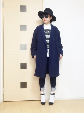 「くつした」｜「アイテム（スウェット）」を使った、norisandesukaさん（レディース・166cm）の冬コーディネート