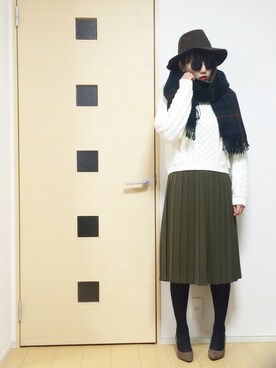 「EMODA（エモダ）のアイテム（ストール/ショール）」を使った、norisandesukaさん（レディース・166cm）の冬コーディネート