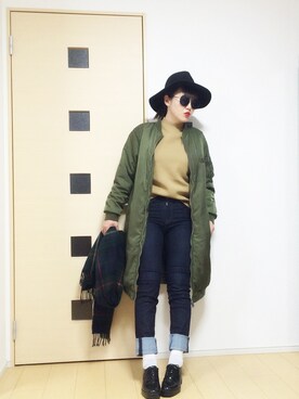 「EMODA（エモダ）のアイテム（ストール/ショール）」を使った、norisandesukaさん（レディース・166cm）の冬コーディネート