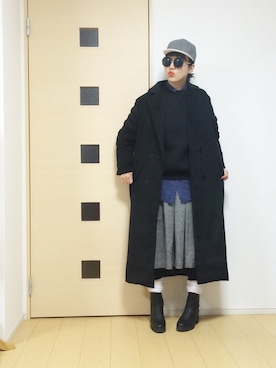 「ツイードキャップ」｜norisandesukaさん（レディース・166cm）の冬コーディネート