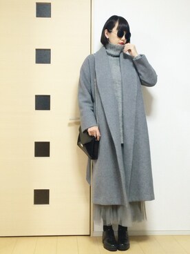 「オールグレー」｜「アイテム（スカート）」を使った、norisandesukaさん（レディース・166cm）の冬コーディネート