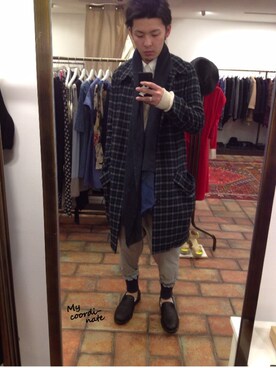 「SISE（シセ）のアイテム（その他アウター）」を使った、Ryuji Tanakaさん（メンズ・175cm）の冬コーディネート