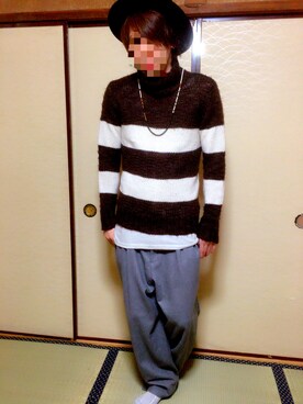 「HERE'S（HERE'S）のアイテム（トップス）」を使った、SANさん（メンズ・172cm）の秋コーディネート