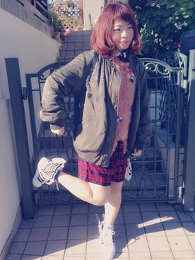 「adidas Originals by JEREMY SCOTT」｜「アイテム（その他アウター）」を使った、haru.さん（レディース・158cm）の冬コーディネート