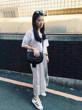 「MANGO（マンゴ）のアイテム（その他）」を使った、Chennie Chang🌺さん（レディース・158cm）の秋コーディネート