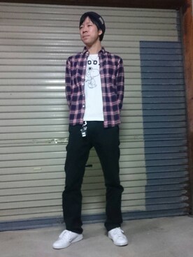 「adidas Originals（アディダスオリジナルス）のアイテム（スニーカー、ホワイト系）」を使った、タニをさん（メンズ）の秋コーディネート