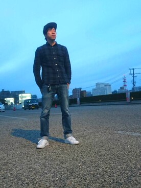 「adidas Originals（アディダスオリジナルス）のアイテム（キャップ、ブラック系）」を使った、タニをさん（メンズ）の秋コーディネート