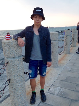 「OVERKILL inc.（オーバーキル）のアイテム（帽子）」を使った、zzさん（メンズ・170cm）の秋コーディネート