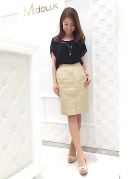 「M.deux（エムドゥ）のアイテム（アクセサリー）」を使った、mami♡⃛¨̮さん（レディース・157cm）の春コーディネート