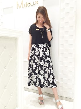 「M.deux（エムドゥ）のアイテム（アクセサリー）」を使った、mami♡⃛¨̮さん（レディース・157cm）の春コーディネート