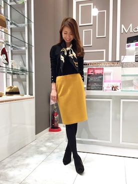 「M.deux（エムドゥ）のアイテム（ニット/セーター）」を使った、mami♡⃛¨̮さん（レディース・157cm）の秋コーディネート
